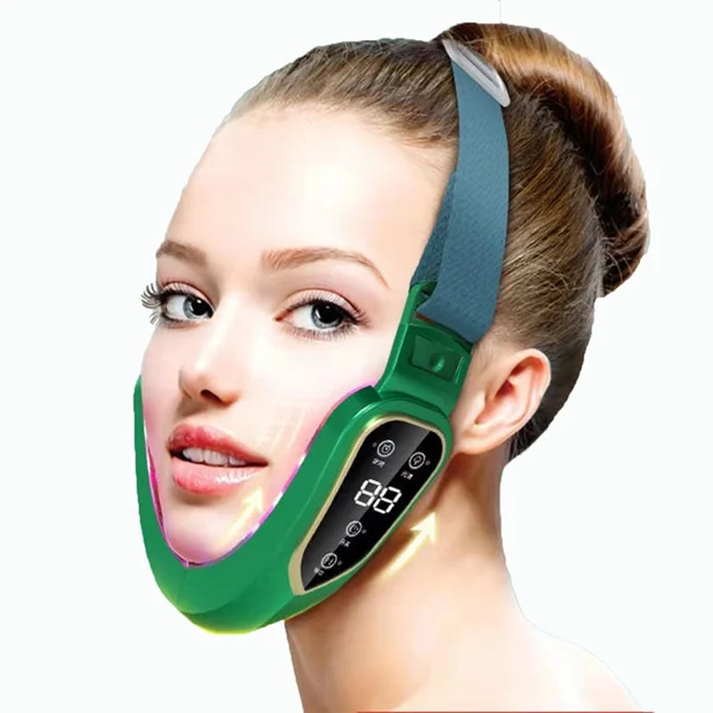 Facial Lifting Device LED Photon Therapy Facial Slimming Vibration Massager Facial Heated Double Chin V Face Vibration Massager