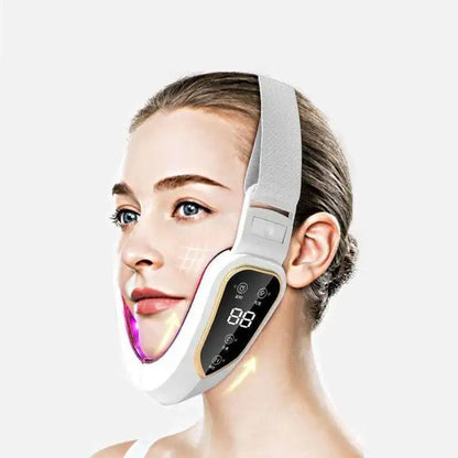 Facial Lifting Device LED Photon Therapy Facial Slimming Vibration Massager Facial Heated Double Chin V Face Vibration Massager