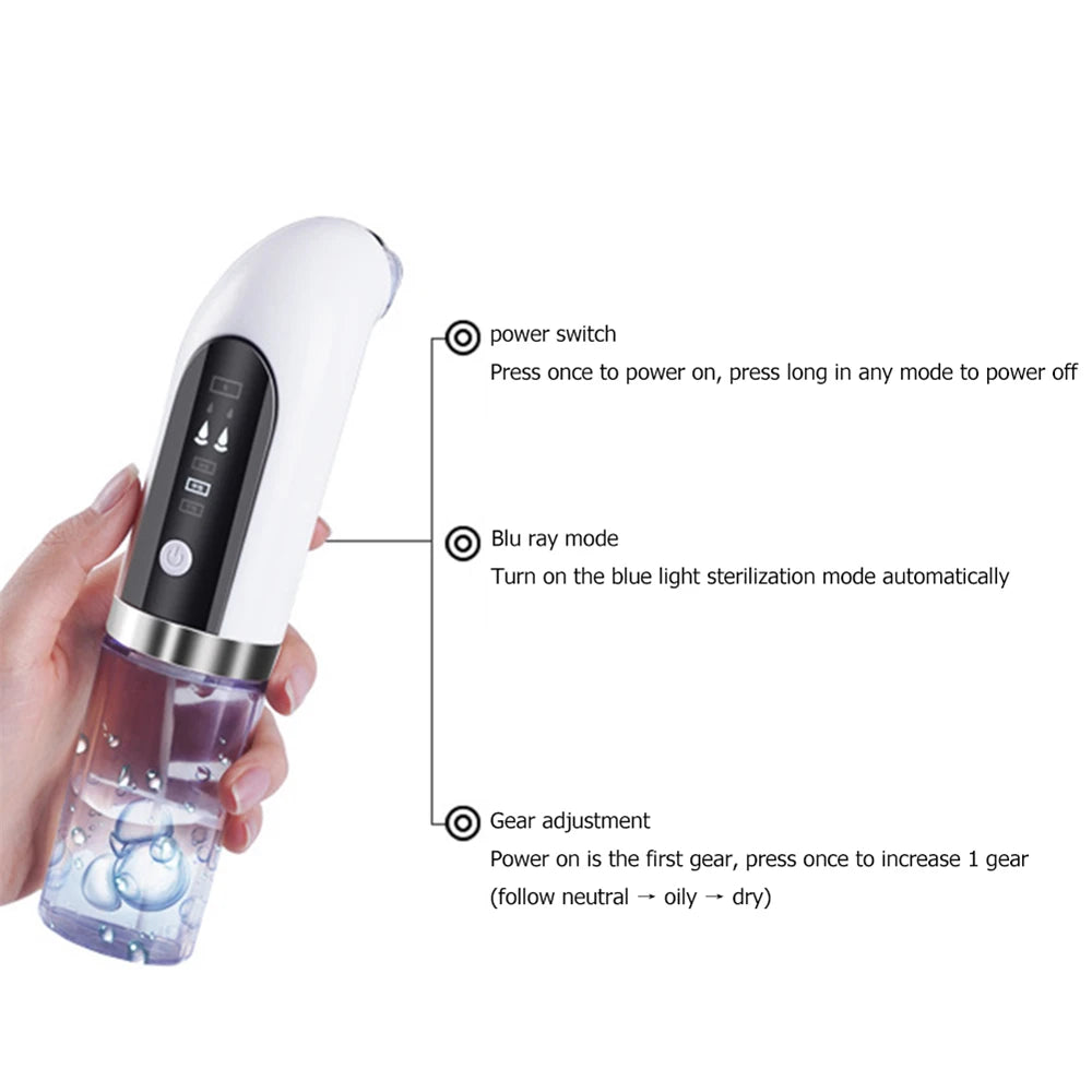 Electric Vacuum Face Cleaner Facial Blackhead Suction Remover Black Spot Pimple Removal Face Pore Cleaning Device for Skin Care